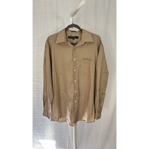 Perry Ellis Portfolio Mens Classic Fit Wrinkle Free Striped‎ Dress Shirt Size L